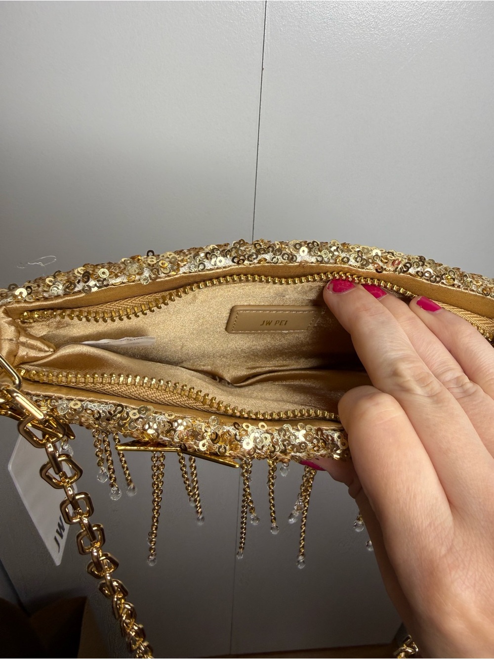 JW PEI Anika Star-Embellished Chain Bag in gold $159 NWT - Picture 9 of 10